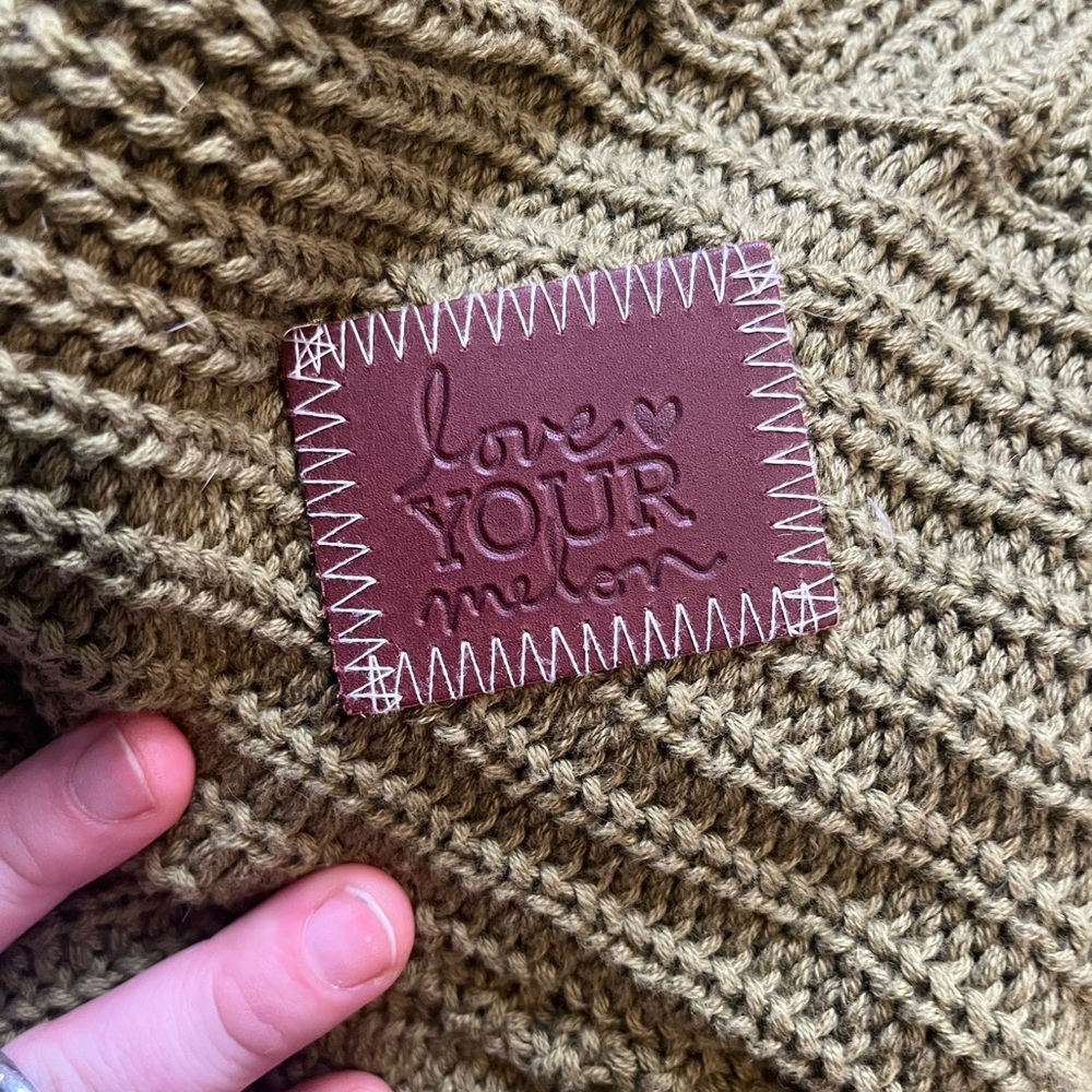 Love Your Melon Olive Green Knit Poncho - Picture 4 of 4
